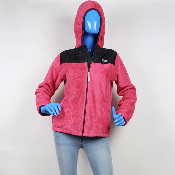 The North Face Monkey Fleece Pink Zip Up Hoodie Jacket Youth Girls XL 14 16 EUC - Picture 3 of 7